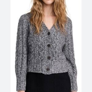 Madewell Sweter Gray Cropped Cardigan Sweater Size (Medium)‎